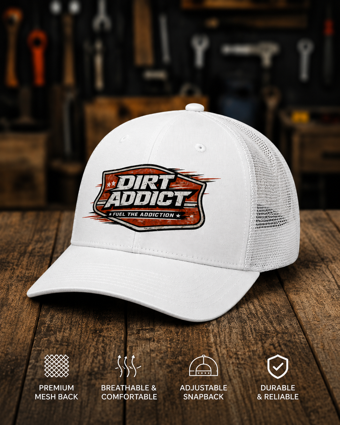 Dirt Addict Snapback Trucker Cap